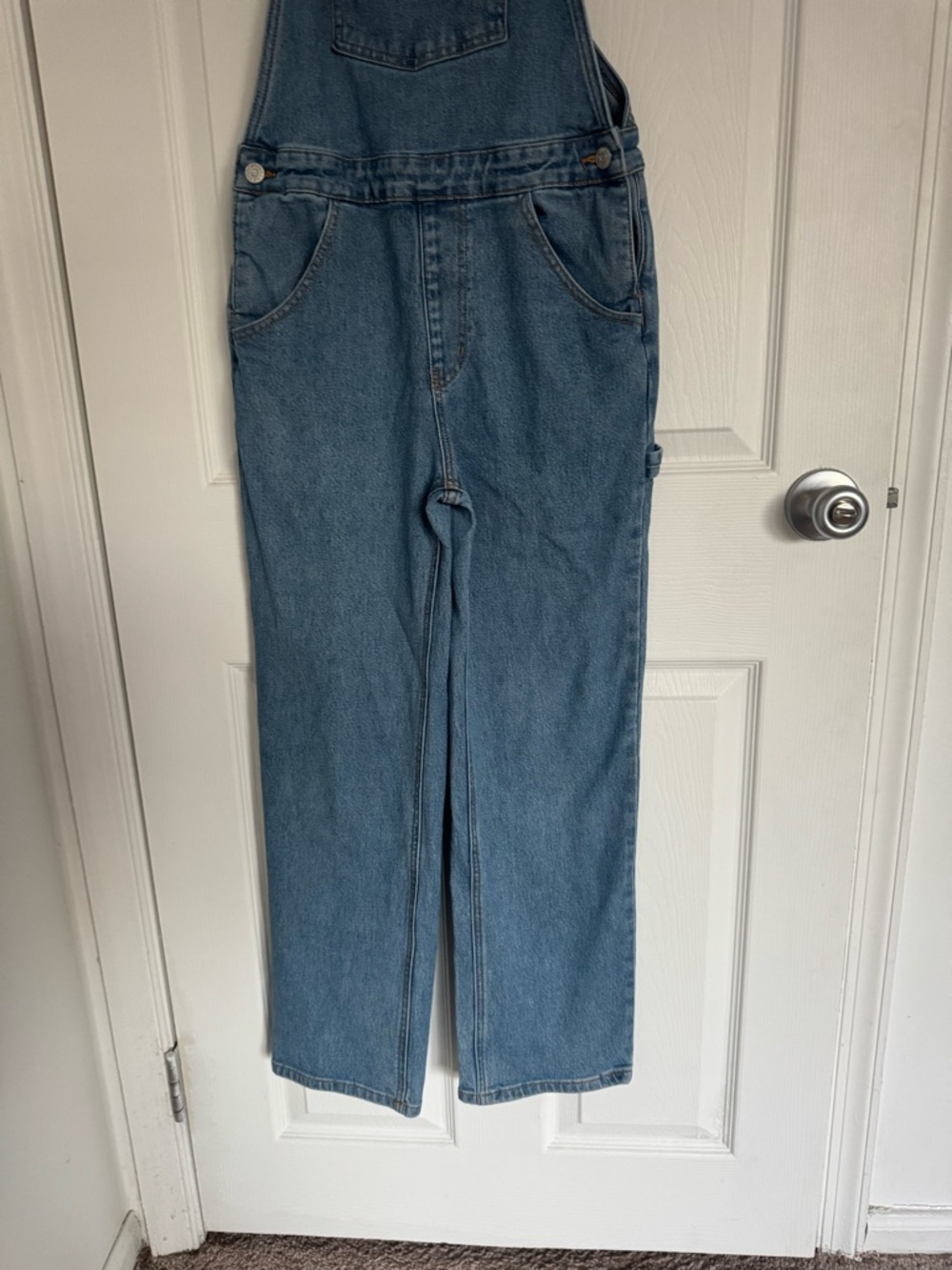 Epic Threads Girls Blue Denim Overalls with Striped Tee - Picture 6 of 13